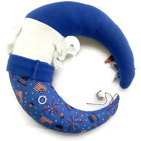 Patriotic Front Door Wreath Half Moon Window Wall Decor 16.5" x 15" - Picture 5 of 8